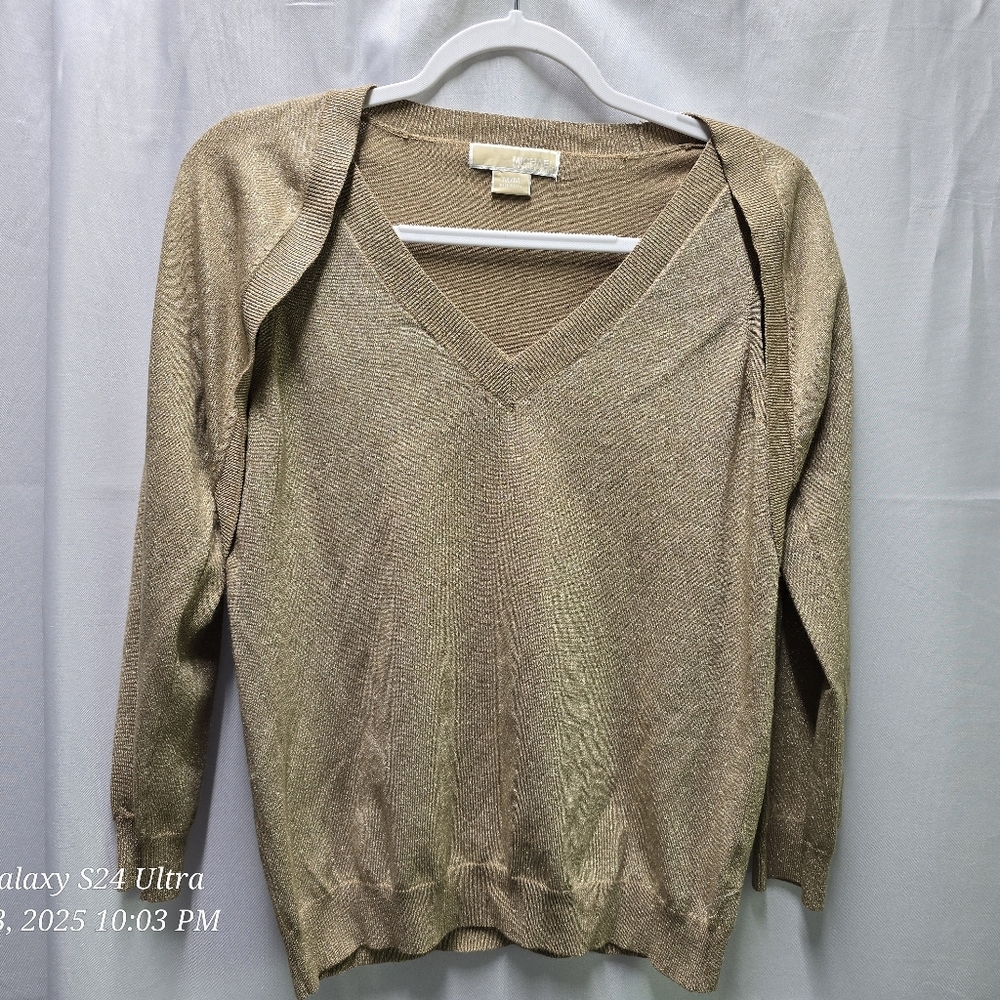 Women's Michael Kors Gold Sweater Medium..(089)